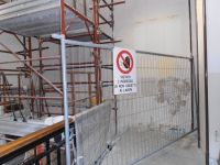 Immagine del cantiere che per un anno ha bloccato la scala centrale dell'Istat