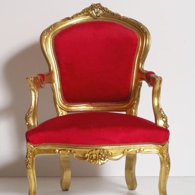 poltrona rosso oro